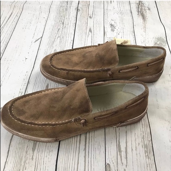 Rogue Men’s Driving Shoes Slip On Brushed Leather - Picture 6 of 8